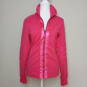 Lululemon Mogul Full-Zip Satin Ribbon Trim Jacket RARE size 8 hot pink